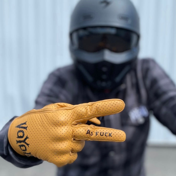 GANT VOYOU EN CUIR DE VACHE JAUNE
