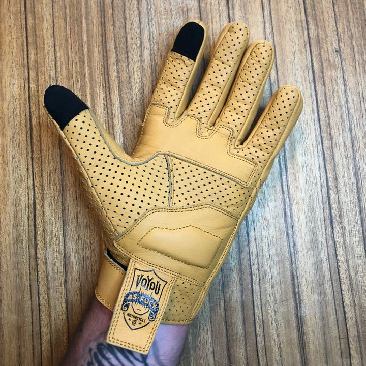 GANT VOYOU EN CUIR DE VACHE JAUNE